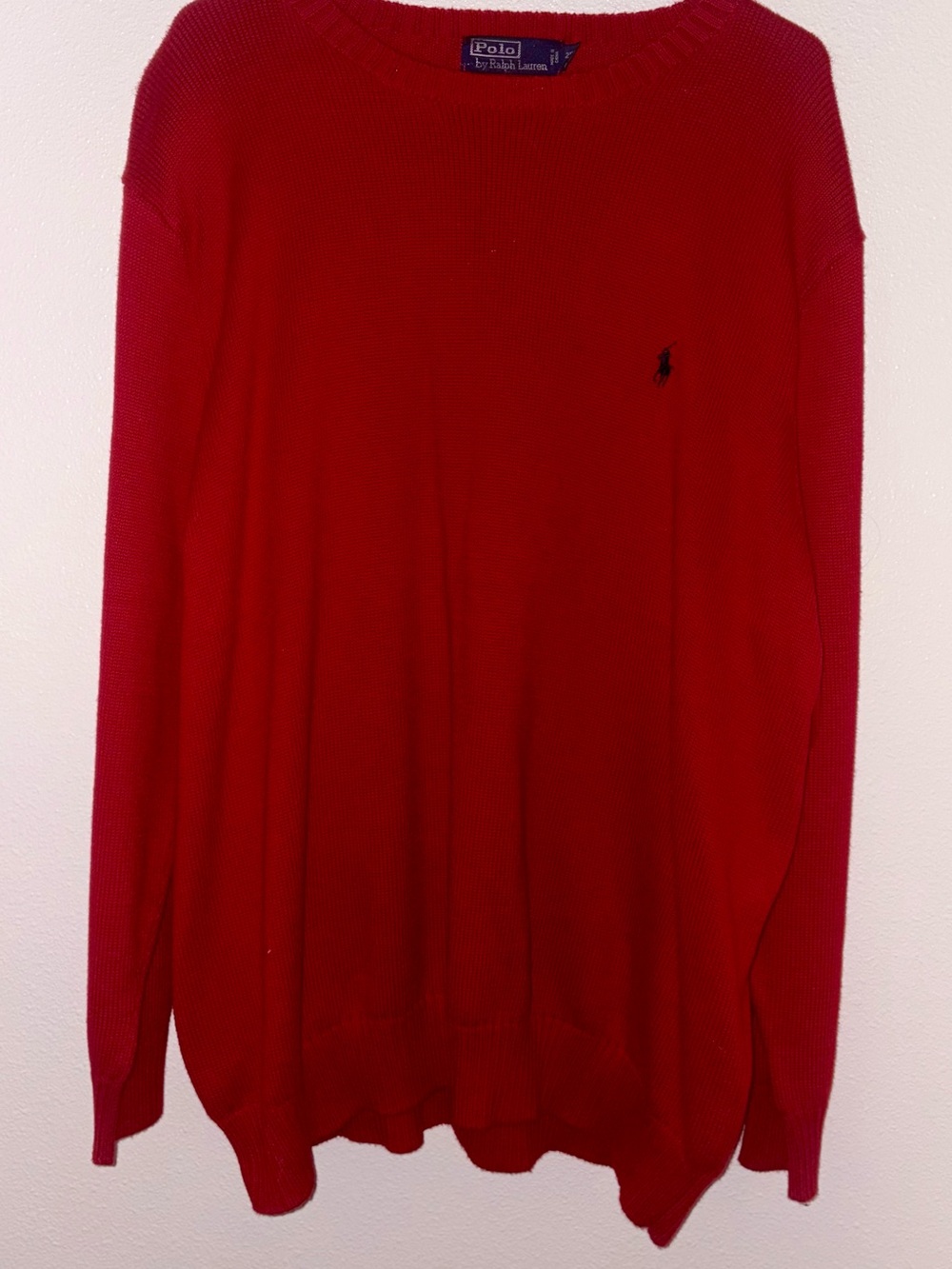 Polo By Ralph Lauren Red Men’s Cable Knit Sweatshirt, Size 2XB big and tall